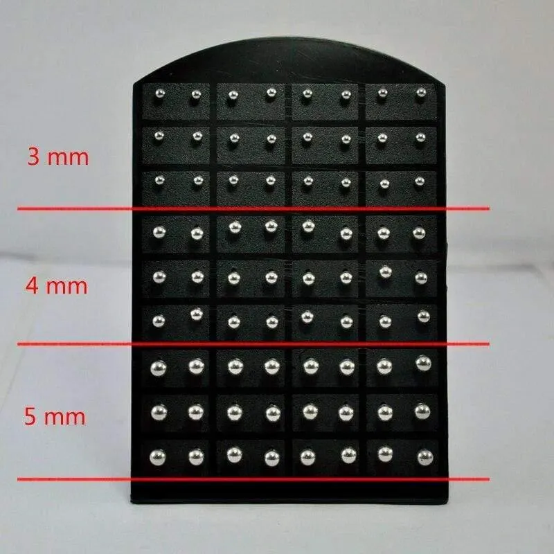 10 karten Retro Runde Metall Ball Edelstahl Stud Ohrringe Für Womem Schmuck Großhandel Bulks Viele RL282
