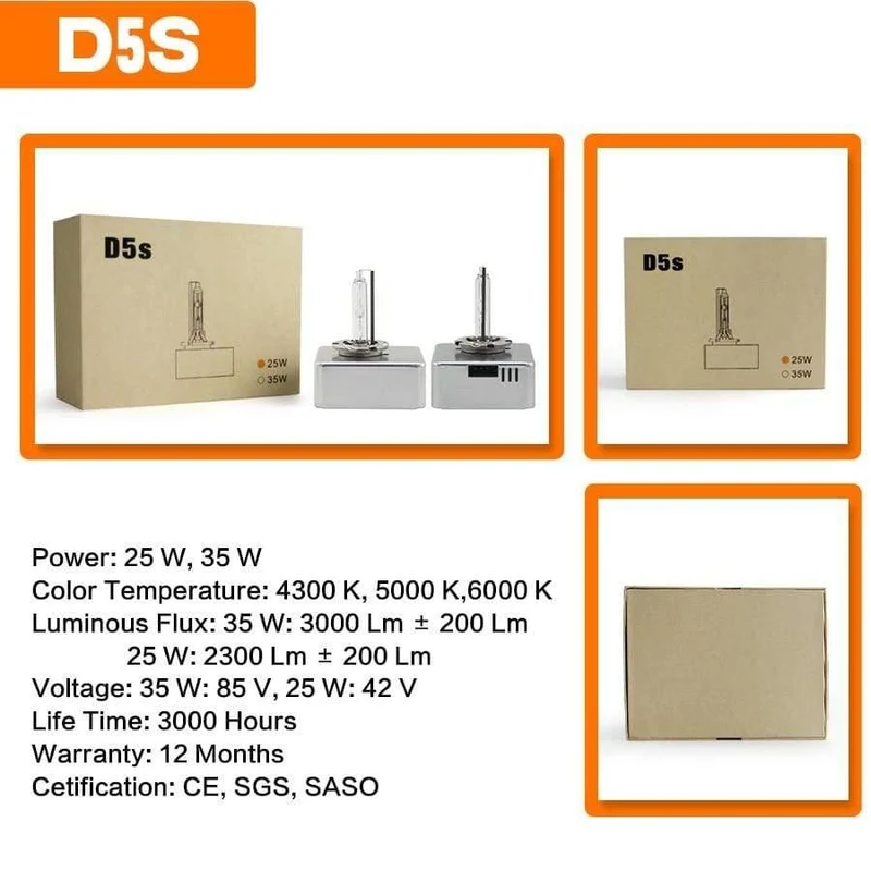 Super Helligkeit D1S D1R D2S D2R D3S D3R D4S D4R D5S D8S HID Xenon Birne 42V 85V 25W 35W 3200Lm 4300K ​​5000K 6000K 2 PCS