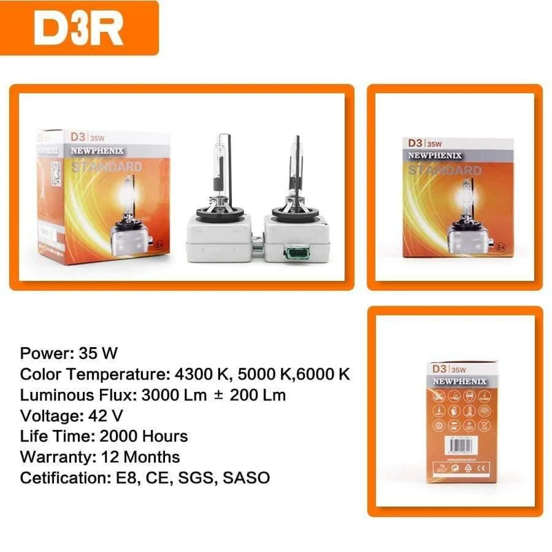 Super Helligkeit D1S D1R D2S D2R D3S D3R D4S D4R D5S D8S HID Xenon Birne 42V 85V 25W 35W 3200Lm 4300K ​​5000K 6000K 2 PCS