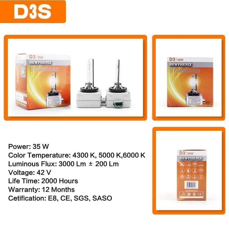 Super Helligkeit D1S D1R D2S D2R D3S D3R D4S D4R D5S D8S HID Xenon Birne 42V 85V 25W 35W 3200Lm 4300K ​​5000K 6000K 2 PCS