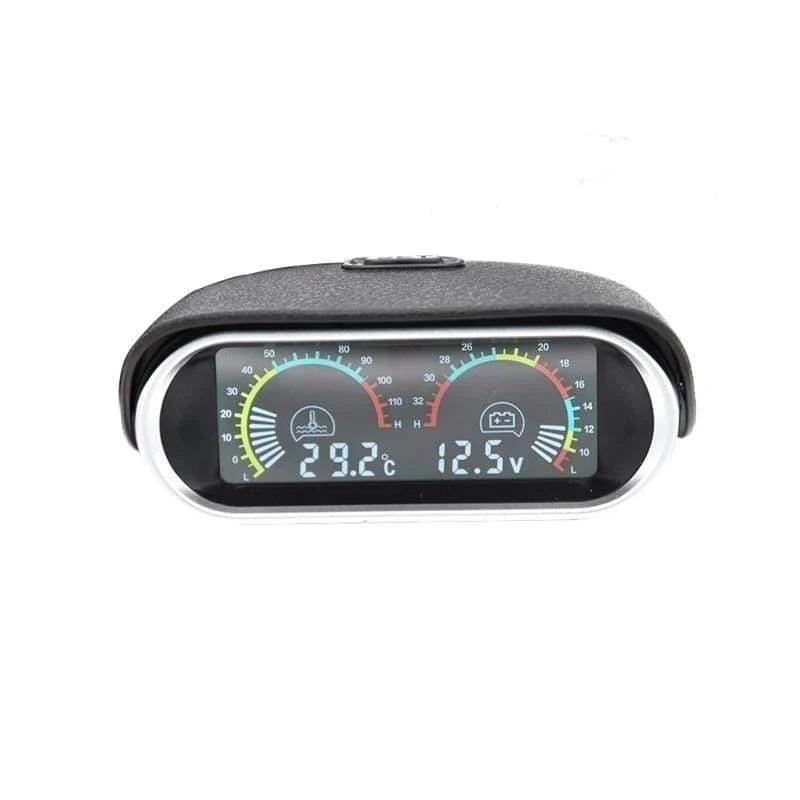 Voltmeter Auto Motorrad Auto für Mitsubishi Horizontale Wassertemperaturanzeige Motortemperatursensor Voltmeter 2 in 1 12V LCD