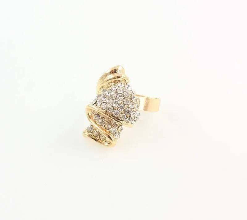 Goldfarbe Legierung Strass Hochzeit Schmuck Sets Halskette Armband Ring Ohrringe Für Frauen Braut