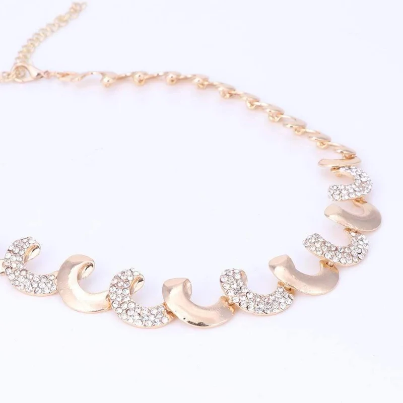 Schmucksets für Frauen, Party, nigerianischer Brautkristall, klassische Halsketten-Accessoires