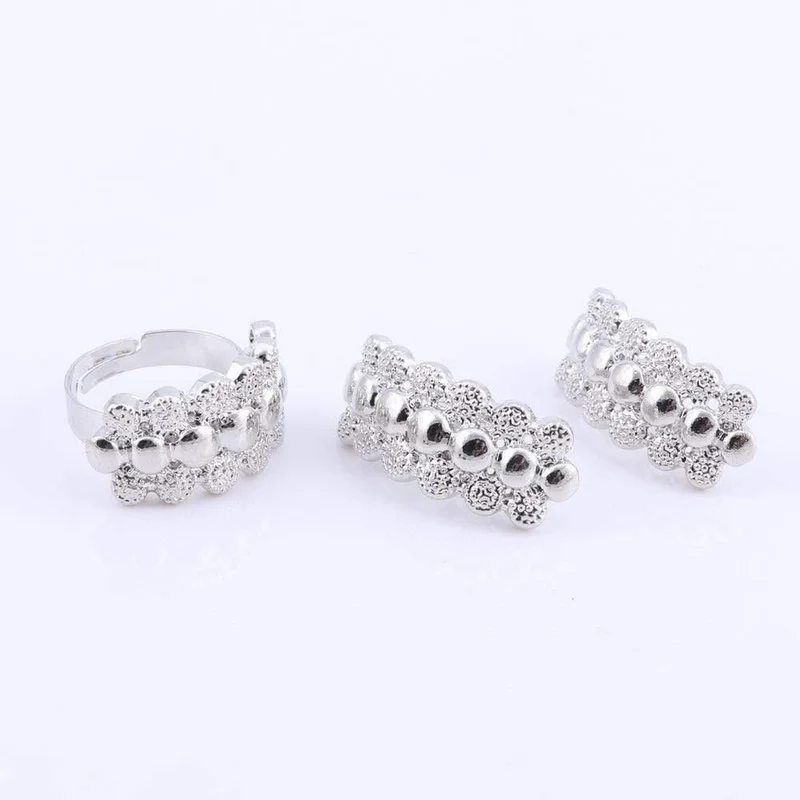 Hochzeit Afrikanische Perlen Schmuckset Frauen Afrikanisches Modeschmuckset Dubai Versilberte Halsketten-Sets