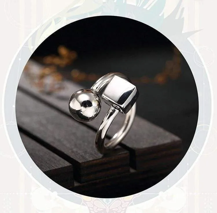 925 Sterling Silber handgemachte quadratische Kugel Persönlichkeit Fingerring verstellbare Silberringe Dame Luxus Schmuck