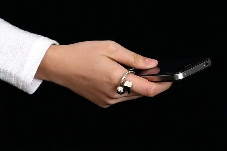 925 Sterling Silber handgemachte quadratische Kugel Persönlichkeit Fingerring verstellbare Silberringe Dame Luxus Schmuck