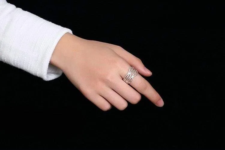 925 Sterling Silber handgemachter Vintage hohler Vintage Fingerring verstellbarer Silberring Damen Luxusschmuck