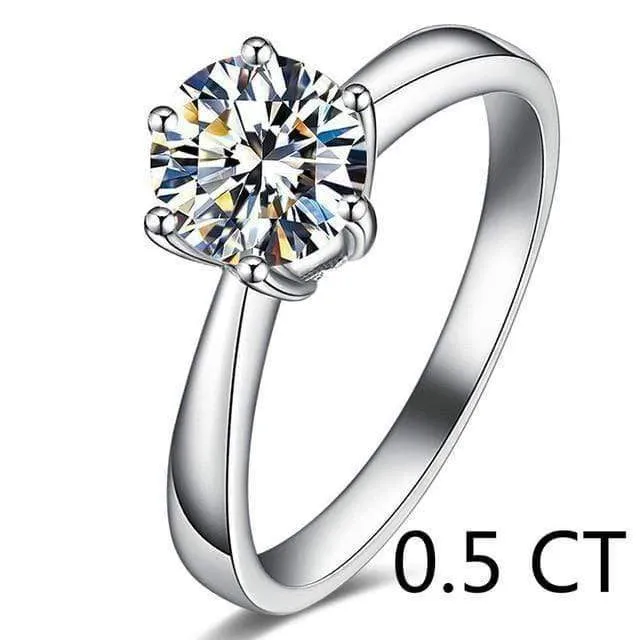 2 Karat Karat Ringe für Frauen, Verlobung, S925-Silberring, vergoldet, PT950, D-Farbe, VVS1-Klarheit, Brautschmuck