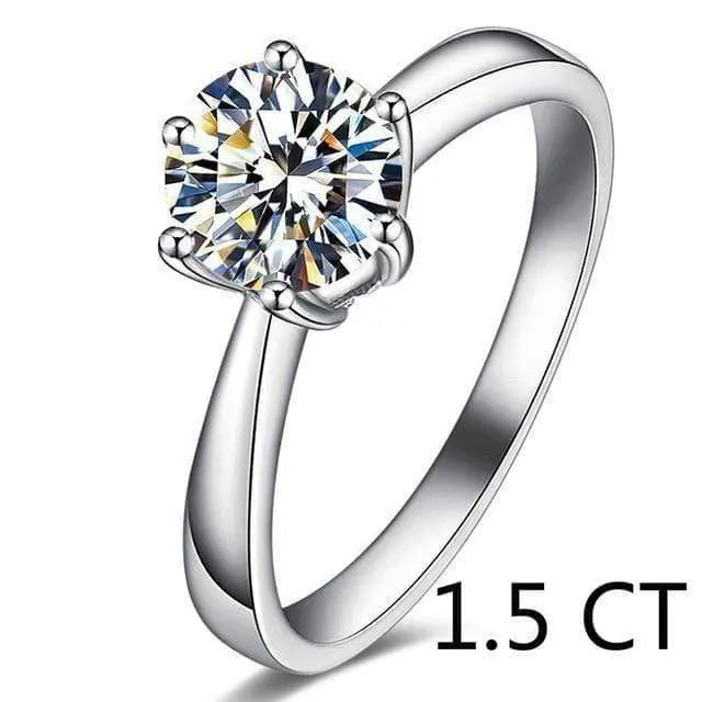 2 Karat Karat Ringe für Frauen, Verlobung, S925-Silberring, vergoldet, PT950, D-Farbe, VVS1-Klarheit, Brautschmuck