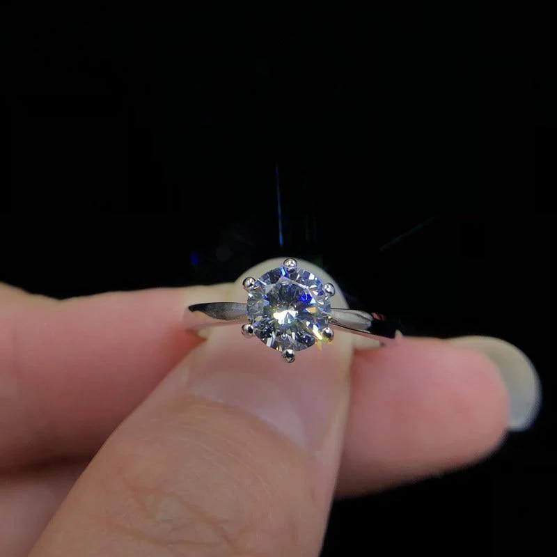 2 Karat Karat Ringe für Frauen, Verlobung, S925-Silberring, vergoldet, PT950, D-Farbe, VVS1-Klarheit, Brautschmuck