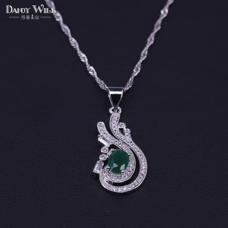 925 Schmuck-Set, Kostüm, Hochzeit, Schmuck-Sets, Olivgrün, Zirkonia, Ohrringe für Damen, Ringe, Anhänger, Halskette, Set, Geschenkbox