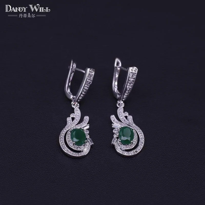 925 Schmuck-Set, Kostüm, Hochzeit, Schmuck-Sets, Olivgrün, Zirkonia, Ohrringe für Damen, Ringe, Anhänger, Halskette, Set, Geschenkbox