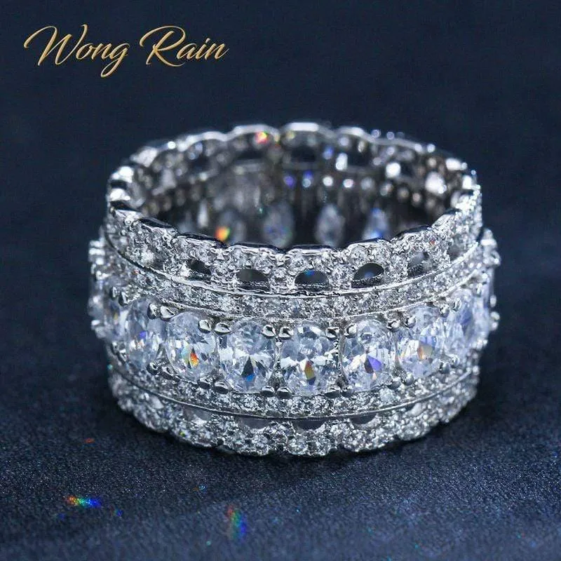 925 Sterling Silber Erstellt Moissanite Edelstein Hochzeit Verlobungsfeier Diamanten Ring Edlen Schmuck Großhandel