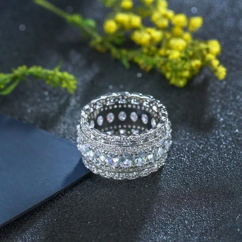 925 Sterling Silber Erstellt Moissanite Edelstein Hochzeit Verlobungsfeier Diamanten Ring Edlen Schmuck Großhandel