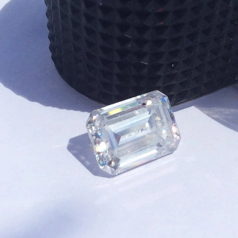 Farbloser 1.2 Karat 7*5 mm Moissanit Smaragdschliff VVS1 Moissanit loser Edelstein Laborgezüchteter Diamant Pass Diamanttester