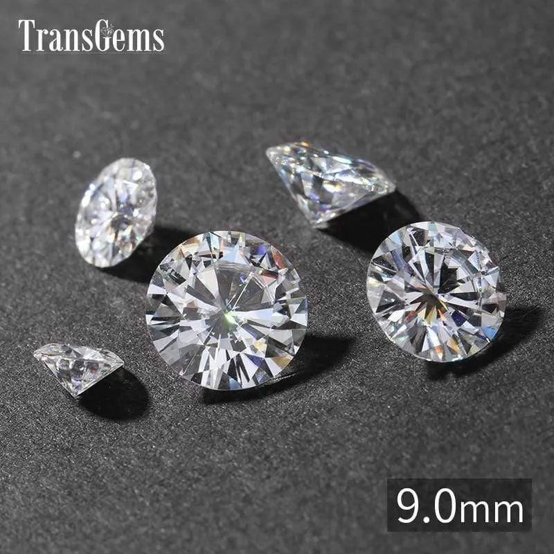 1 Stück Durchmesser 9 mm, GH-Farbe, Moissanit-Diamant-Karatgewicht, 3 ct Karat-Edelstein für die Schmuckherstellung