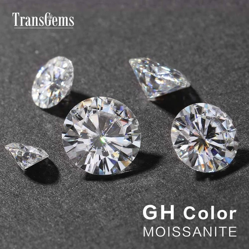 1 Stück Durchmesser 9 mm, GH-Farbe, Moissanit-Diamant-Karatgewicht, 3 ct Karat-Edelstein für die Schmuckherstellung