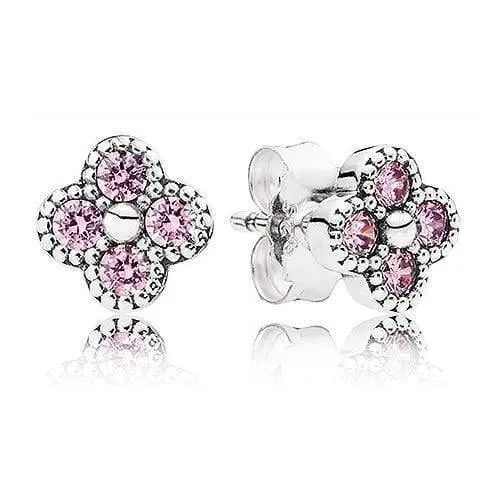 Cluster White Orchid 925 Sterling Silber Ohrstecker Für Frauen Hochzeit Geschenk DIY Europa Schmuck