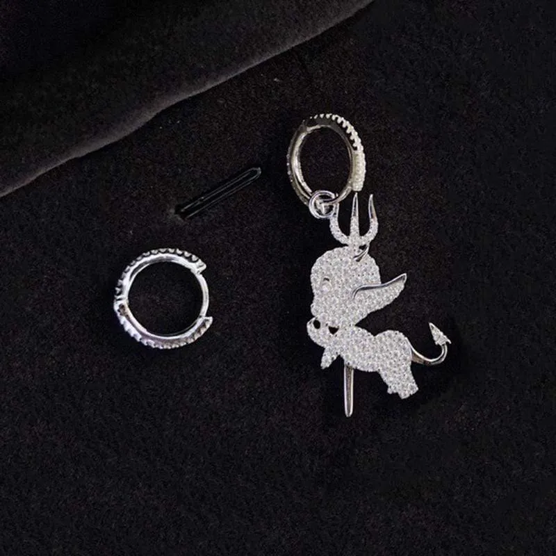 Kristall Teufel Tropfen Ohrringe Luxus Braut Hochzeit Silber Farben Mode Zirkonia Schmuck Zubehör für Frauen