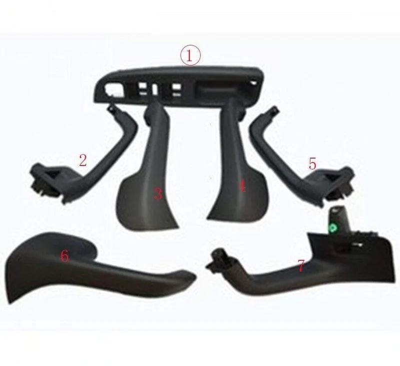 7 STÜCKE Schwarz Innengriff Tür Greifen fenster schalter Lünette abdeckung Für VW Volkswagen Golf 5 GTi MK5 Jetta innere armlehne 1K0 868 040B