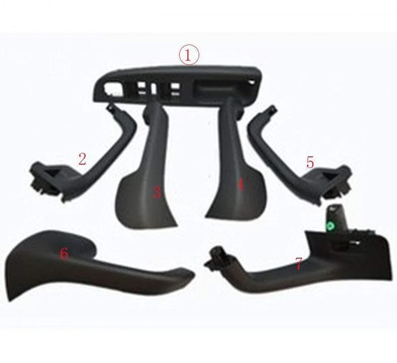 7 STÜCKE Schwarz Innengriff Tür Greifen fenster schalter Lünette abdeckung Für VW Volkswagen Golf 5 GTi MK5 Jetta innere armlehne 1K0 868 040B