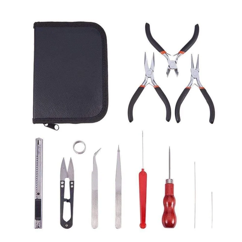 Pandahall Schmuckherstellung, DIY-Zangen-Werkzeug-Set, flache Rundzange, Drahtschneider, Zangen, Ringe, Scherennadeln, Perlenpinzette