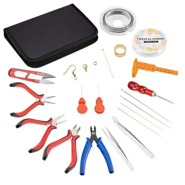 Pandahall Schmuckherstellung, DIY-Zangen-Werkzeug-Set, flache Rundzange, Drahtschneider, Zangen, Ringe, Scherennadeln, Perlenpinzette