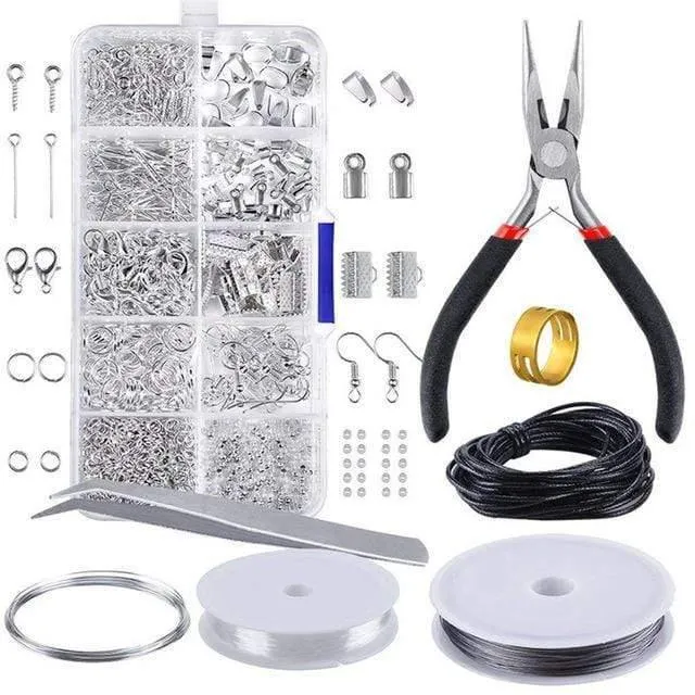 10 Grids Metallschmuck Making Kit DIY Halskette Materialien Repair Tool mit Zubehör Erkenntnisse und Perlen Drähte Erwachsene Lieferungen