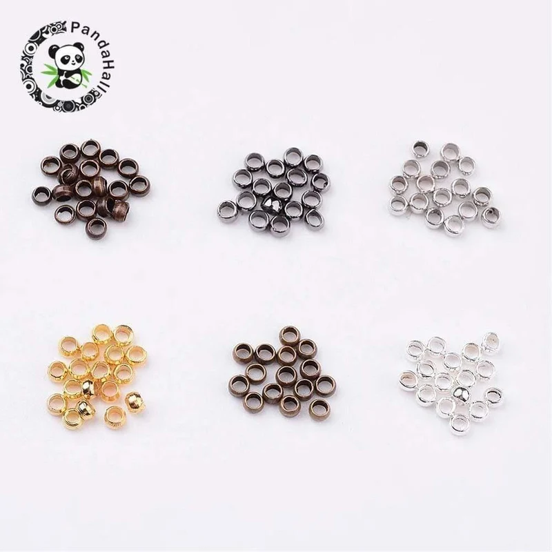 3000pcs Crimp End Perlen Schmuckzubehör Für Halskette Ohrring Armbänder DIY Machen 2mm Mischfarbe Loch: 1.2mm; 500pcs / color