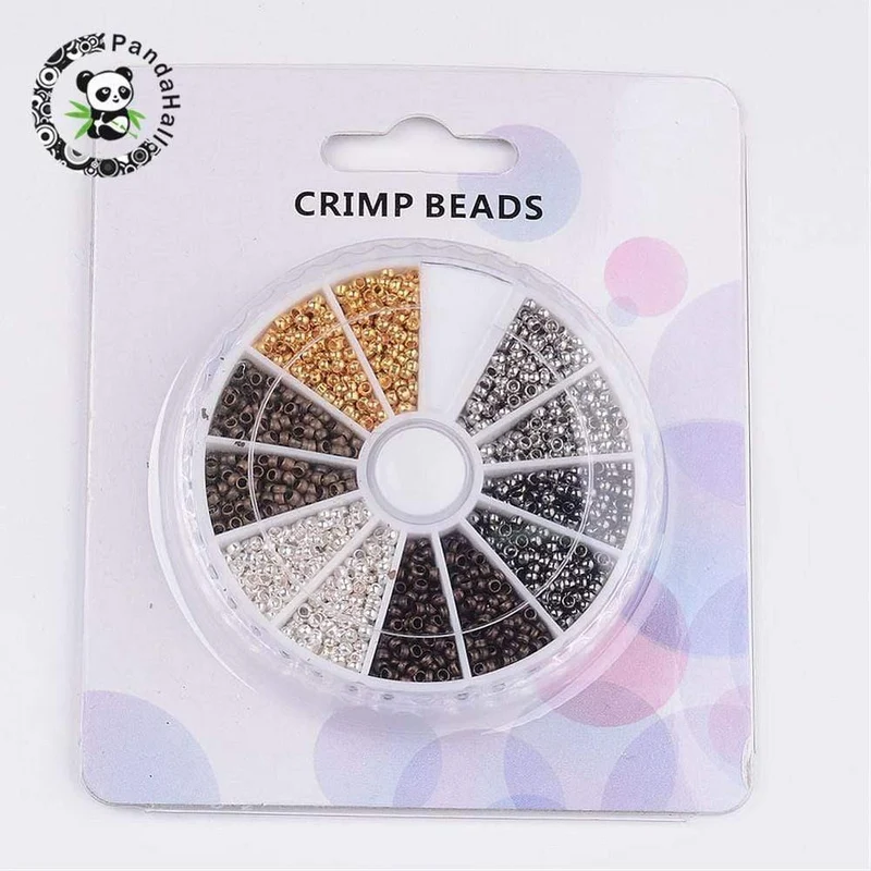 3000pcs Crimp End Perlen Schmuckzubehör Für Halskette Ohrring Armbänder DIY Machen 2mm Mischfarbe Loch: 1.2mm; 500pcs / color