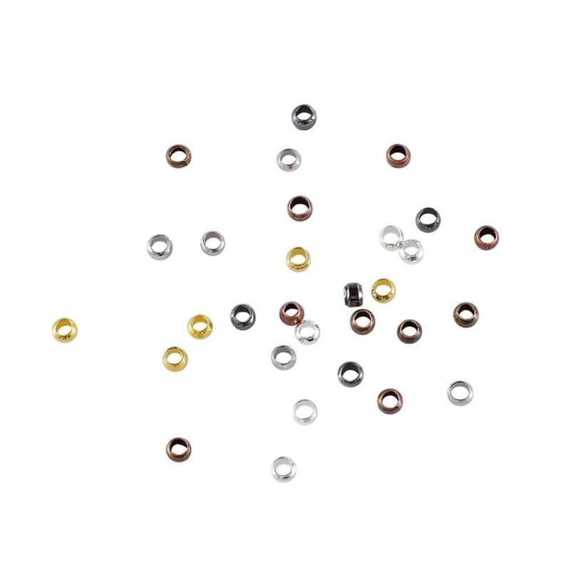 3000pcs Crimp End Perlen Schmuckzubehör Für Halskette Ohrring Armbänder DIY Machen 2mm Mischfarbe Loch: 1.2mm; 500pcs / color