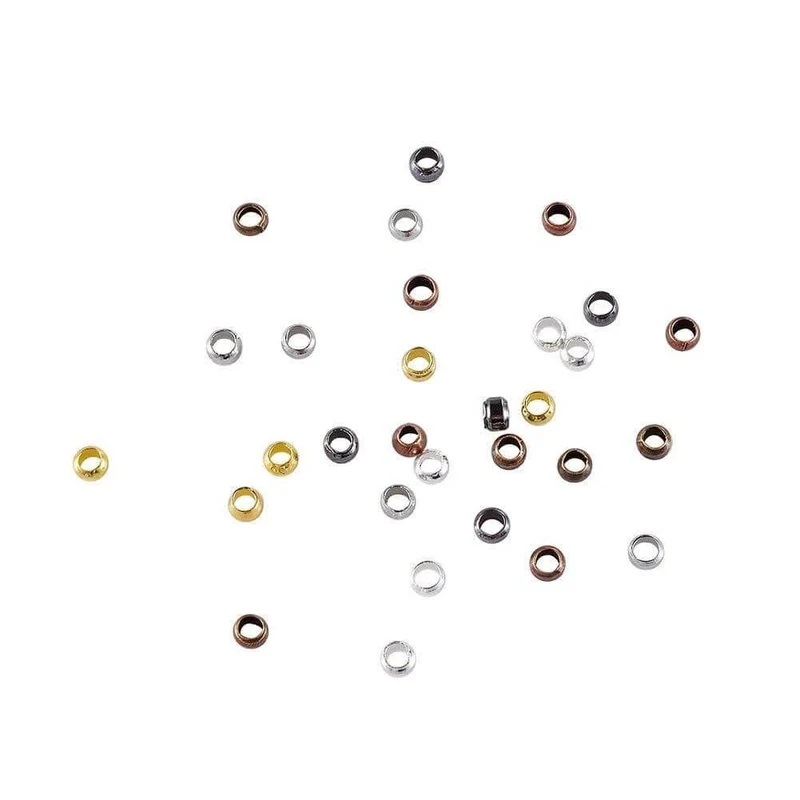 3000pcs Crimp End Perlen Schmuckzubehör Für Halskette Ohrring Armbänder DIY Machen 2mm Mischfarbe Loch: 1.2mm; 500pcs / color