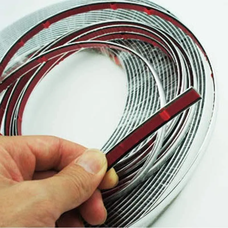 13M Silber Auto Chrom Styling Dekoration Zierleiste Zierleiste Klebeband Auto DIY Schutzaufkleber 6mm 8mm 10mm 12mm 15mm 20mm 30mm