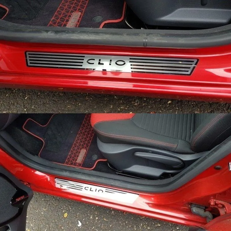Renault CLIO IV Clio 4 Türschwellen-Verschleissplattenschutz Edelstahl-Einstiegsleisten Pedal Auto-Styling-Aufkleber 2014–2020
