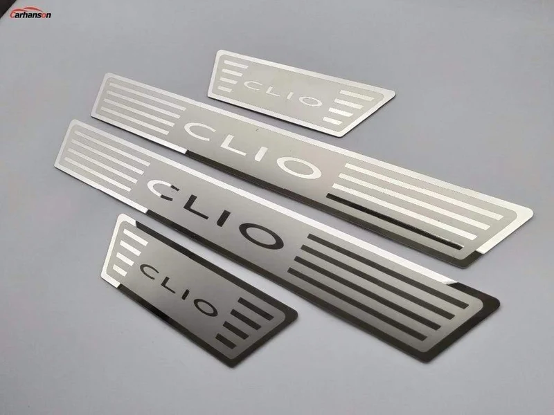 Renault CLIO IV Clio 4 Türschwellen-Verschleissplattenschutz Edelstahl-Einstiegsleisten Pedal Auto-Styling-Aufkleber 2014–2020