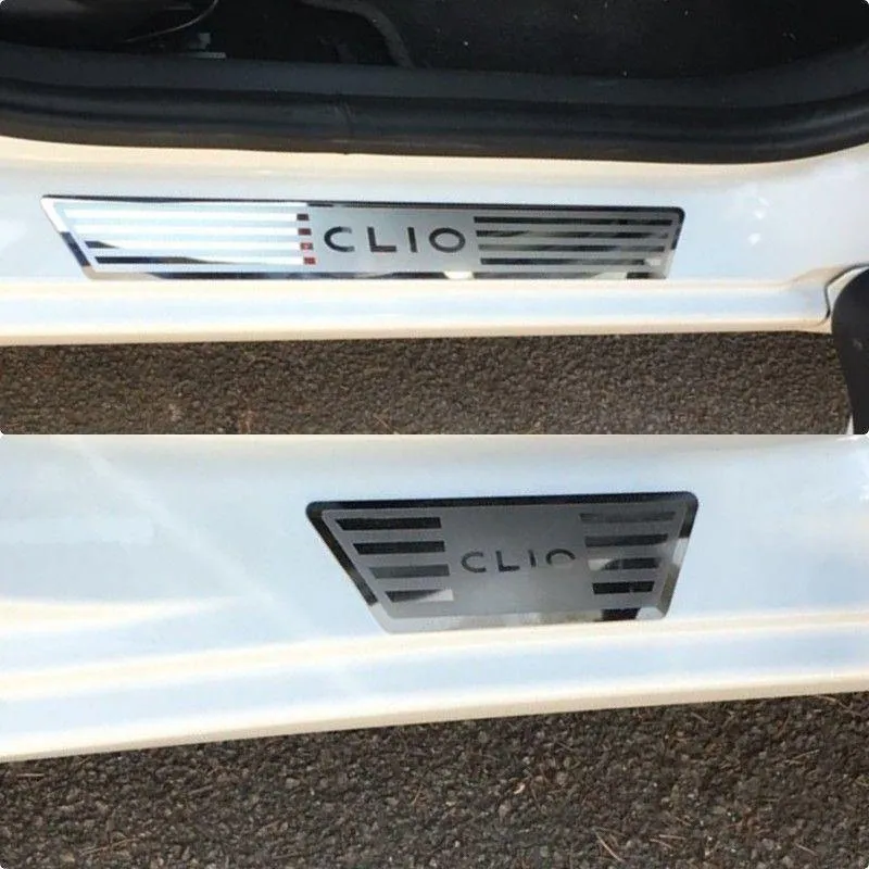 Renault CLIO IV Clio 4 Türschwellen-Verschleissplattenschutz Edelstahl-Einstiegsleisten Pedal Auto-Styling-Aufkleber 2014–2020