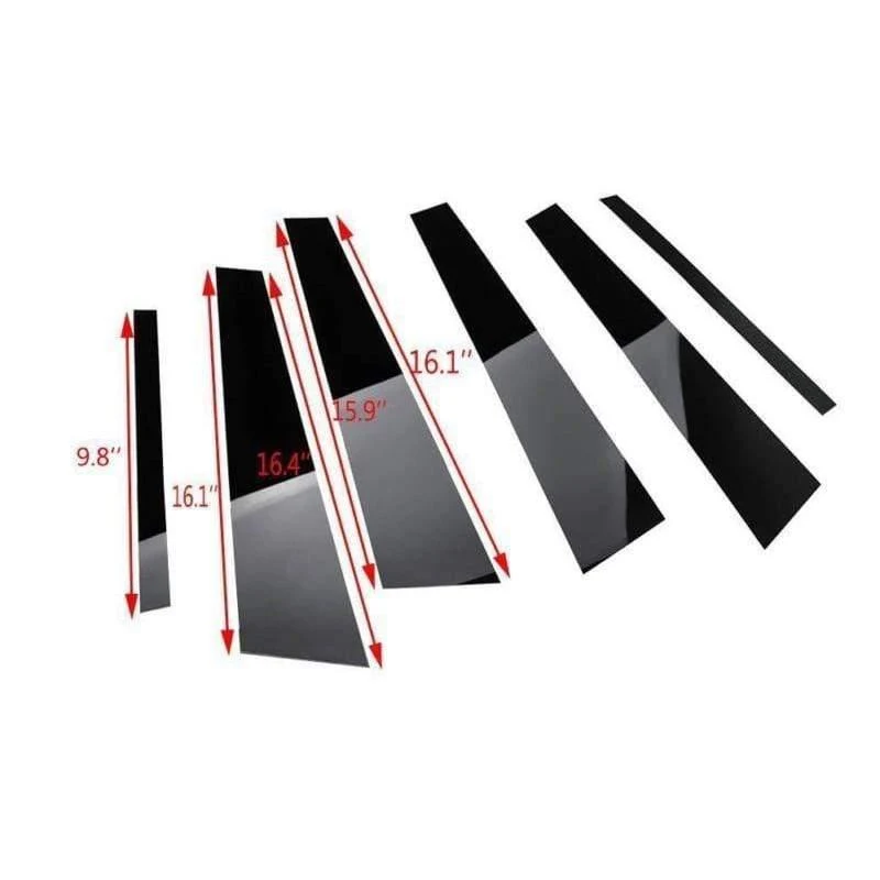 6 teile/satz Fenstersäulenabdeckungsverkleidung mit Spiegeleffekt, Spiegelfenstersäulenabdeckungsverkleidung für Honda Civic Limousine 2006-2011