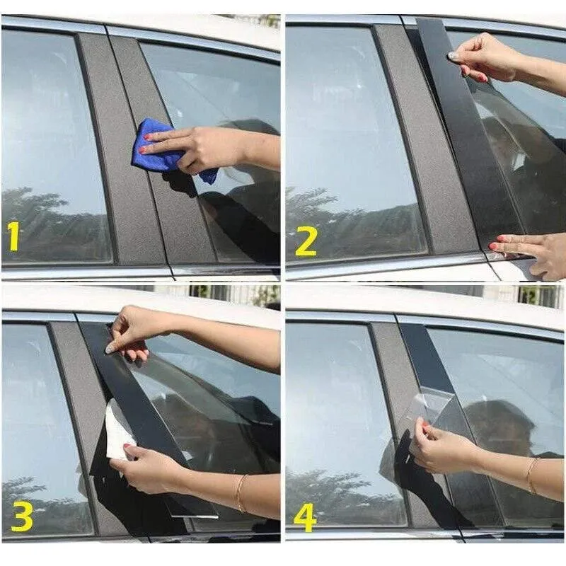 6 teile/satz Fenstersäulenabdeckungsverkleidung mit Spiegeleffekt, Spiegelfenstersäulenabdeckungsverkleidung für Honda Civic Limousine 2006-2011
