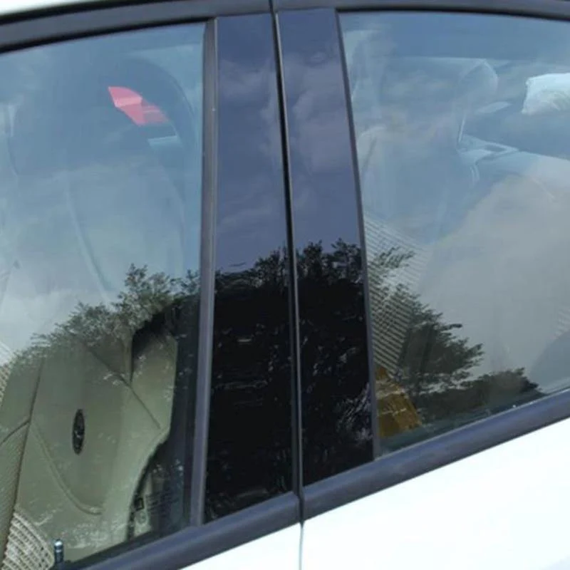 6 teile/satz Fenstersäulenabdeckungsverkleidung mit Spiegeleffekt, Spiegelfenstersäulenabdeckungsverkleidung für Honda Civic Limousine 2006-2011