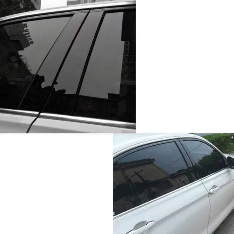 6 teile/satz Fenstersäulenabdeckungsverkleidung mit Spiegeleffekt, Spiegelfenstersäulenabdeckungsverkleidung für Honda Civic Limousine 2006-2011