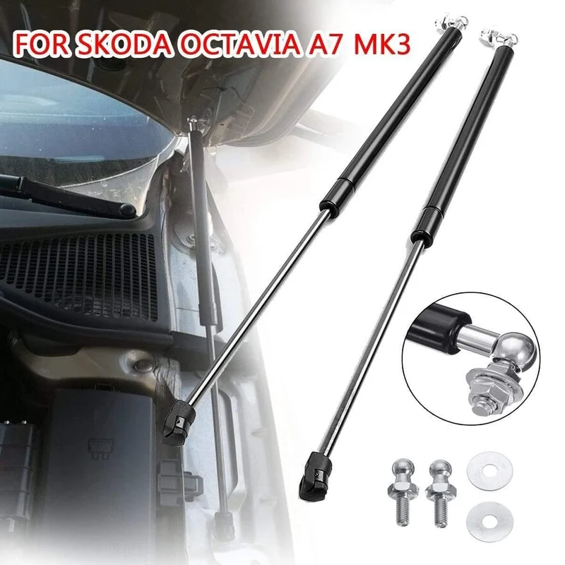 2Pcs Auto Gas Shock Hood Stoßdämpfer Dämpfer Lift Unterstützung für Skoda Octavia A7 MK3 Edelstahl Hydraulik Rod Autozubehör