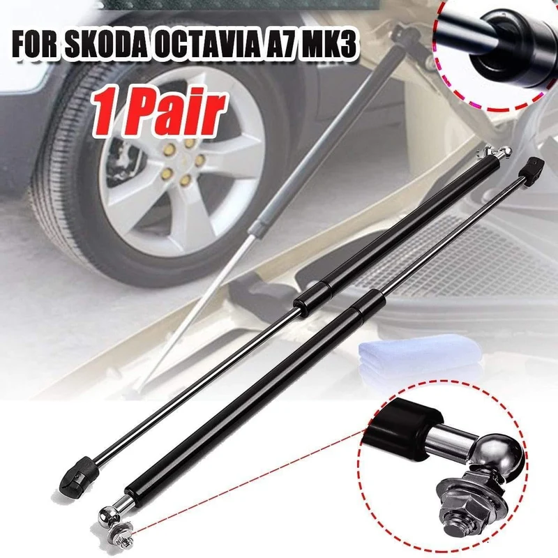 2Pcs Auto Gas Shock Hood Stoßdämpfer Dämpfer Lift Unterstützung für Skoda Octavia A7 MK3 Edelstahl Hydraulik Rod Autozubehör