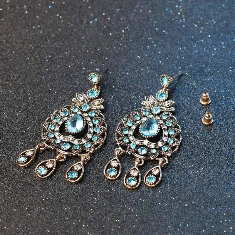 Brautschmuck Sets Blau Rot Pfau Prestige Halskette Ohrringe Für Frauen Ethinc Zubehör