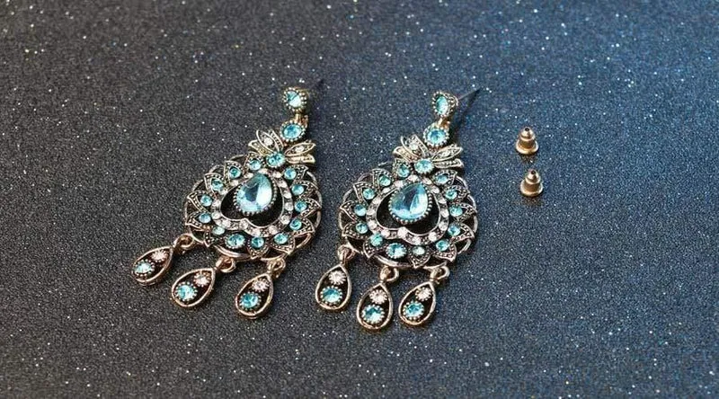 Brautschmuck Sets Blau Rot Pfau Prestige Halskette Ohrringe Für Frauen Ethinc Zubehör