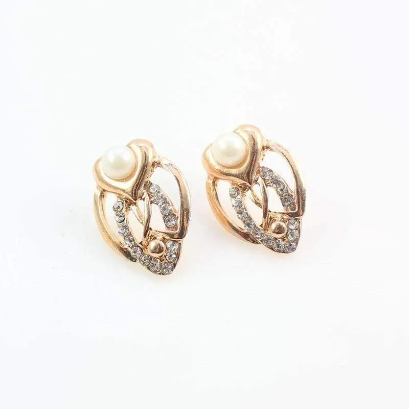 Perle Hochzeit Kostüm Halskette Ohrringe Sets Mode Romantische Klar Kristall Frauen Party Geschenk Schmuck Sets
