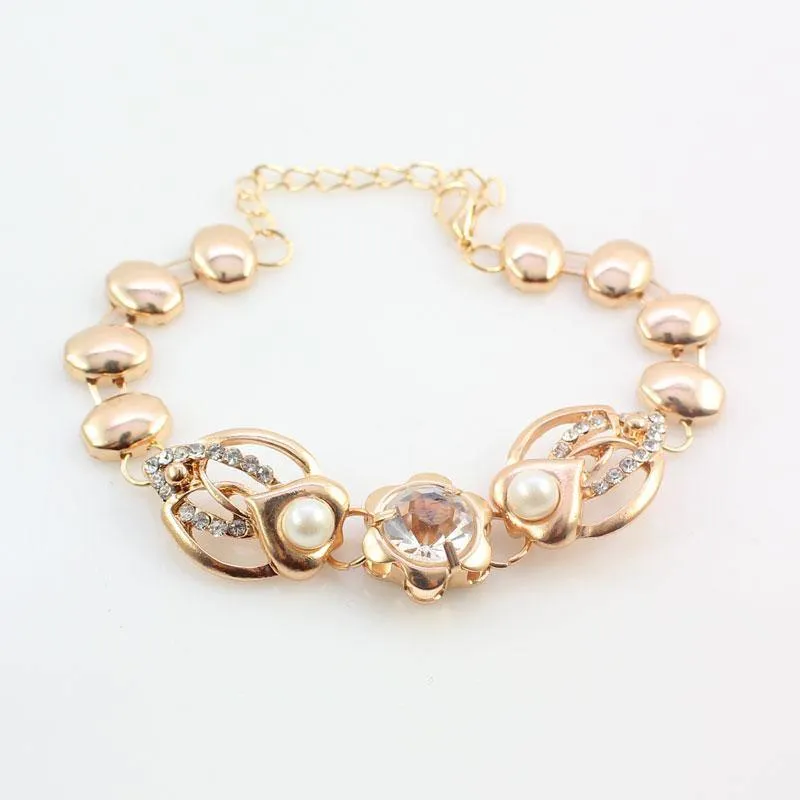Perle Hochzeit Kostüm Halskette Ohrringe Sets Mode Romantische Klar Kristall Frauen Party Geschenk Schmuck Sets