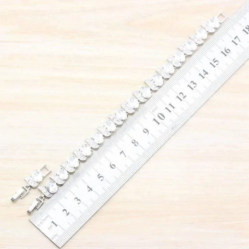 Süßwasserperlen Weiß Runde 925 Silber Schmuck Sets Für Frauen Hochzeit Brautkostüm Sets Und Freies Geschenk