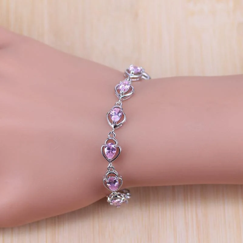 Schmucksets, Wassertropfen, kubischer Zirkonia, CZ-Stein, 925er-Sterlingsilber, Ohrringe, Halsketten, Ringe, Armband-Set