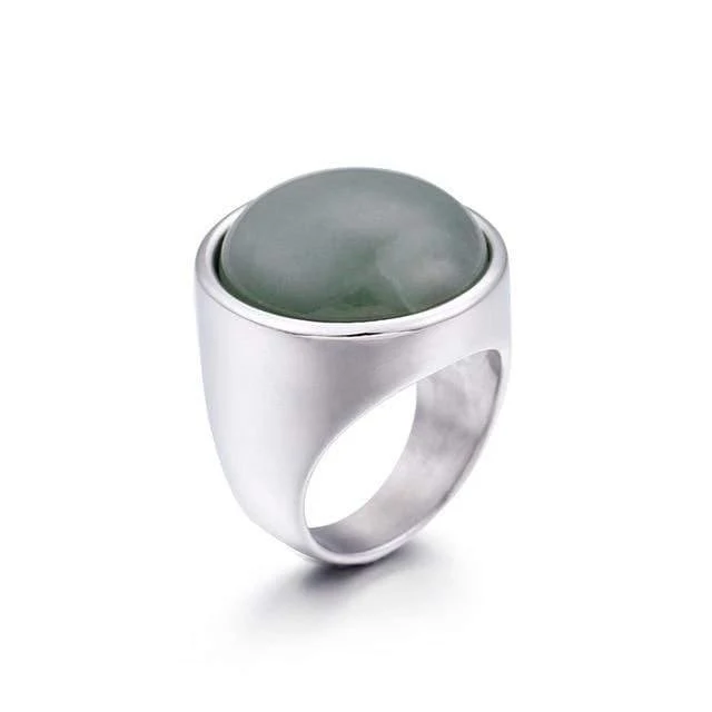 Dame Fashion Big Marmor Farbe Stein Ringe Frauen Größe 6-9 Antik Silber & Gold Hochzeit Ringe Partei Schmuck