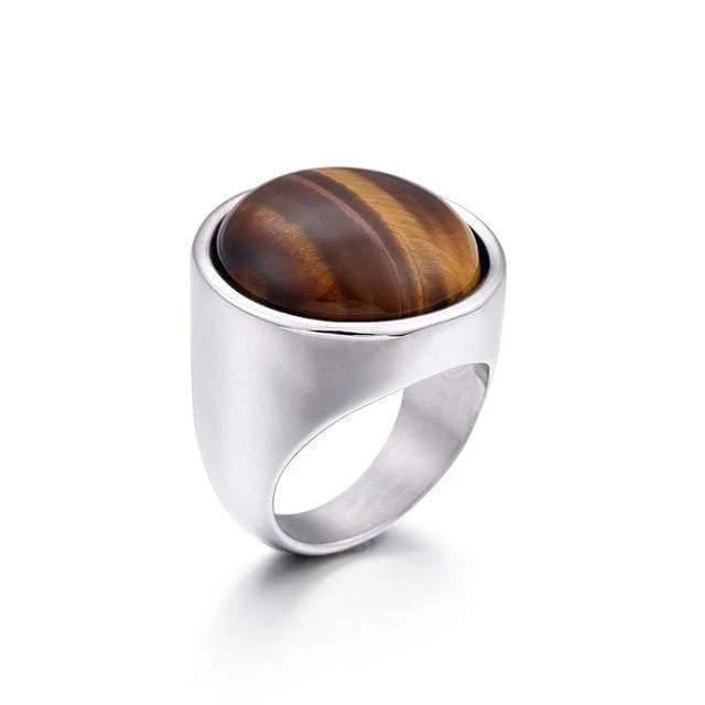 Dame Fashion Big Marmor Farbe Stein Ringe Frauen Größe 6-9 Antik Silber & Gold Hochzeit Ringe Partei Schmuck
